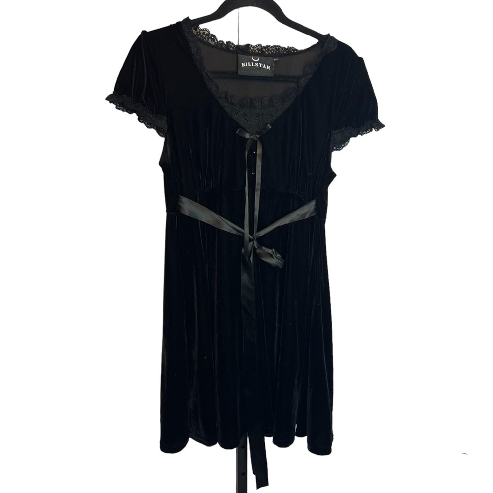 Killstar Heather Babydoll Dress Black Velvet, size XL